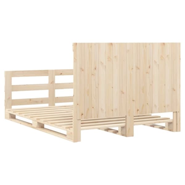 vidaXL sengeramme med sengegavl 140x200 cm massivt fyrretræ hvid