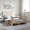 Miniatyrbillede 2 af 11: vidaXL sengeramme med sengegavl 140x200 cm massivt fyrretræ hvid