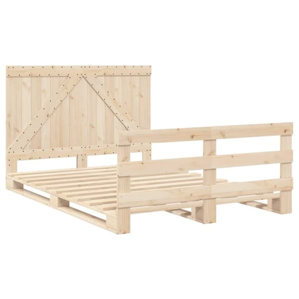 vidaXL sengeramme med sengegavl 140x200 cm massivt fyrretræ hvid