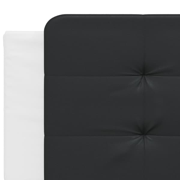 vidaXL Sengeramme med LED-lys hvit og svart 200x200 cm kunstig lær