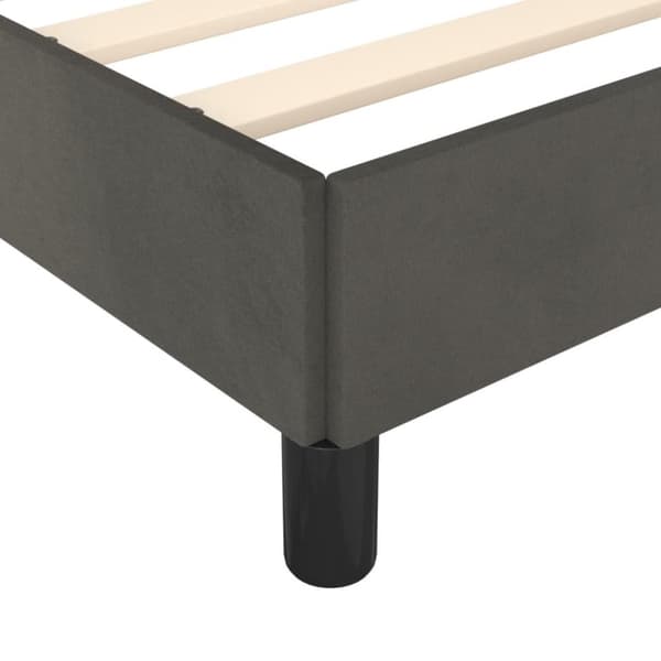 vidaXL sengeramme uden madras 120x190 cm fløjl enkeltseng mørkegrå