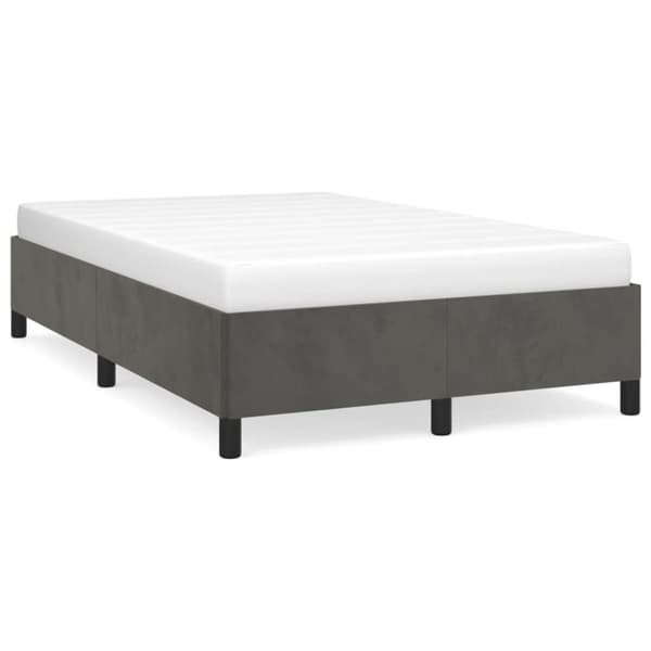 vidaXL sengeramme uden madras 120x190 cm fløjl enkeltseng mørkegrå