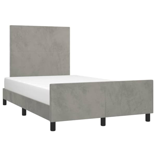vidaXL sengeramme med sengegavl 120x190 cm velour lysegrå