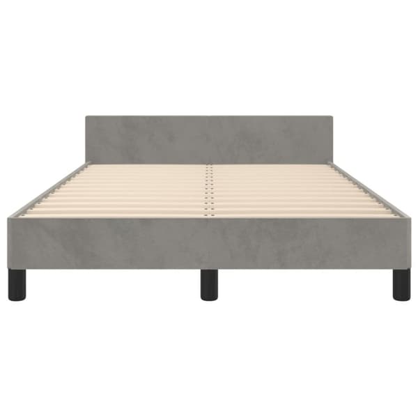 vidaXL sengeramme med sengegavl 120x190 cm velour lysegrå