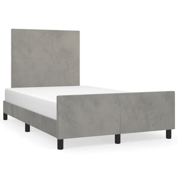 vidaXL sengeramme med sengegavl 120x190 cm velour lysegrå
