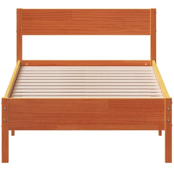 vidaXL Sengeramme uten madrass voksbrun 90x190 cm heltre furu
