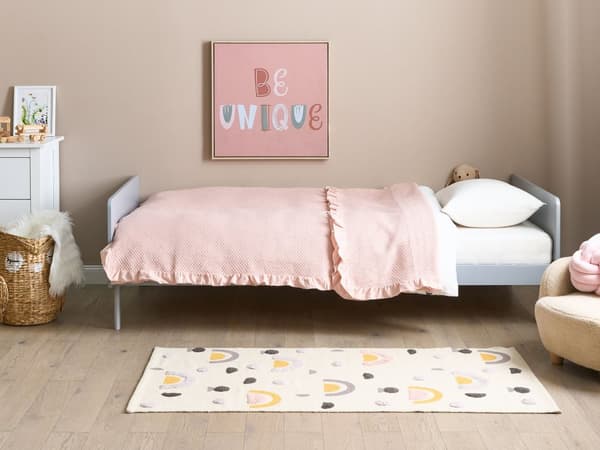 Enkel Sängram Grå Furu 90 x 200 cm Bottenplatta Modern Skandinavisk Stil Sovrum