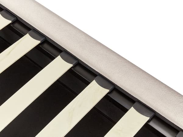 Dubbelsäng med förvaring Säng Ljusbeige Tyg 160 x 200 cm Stoppad Ram Kudde Rygg Förvaring Mysig Sovrum Modernt