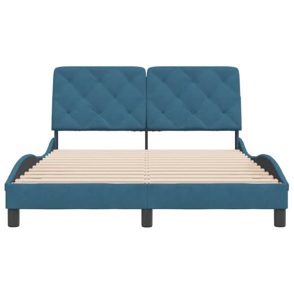 vidaXL sengeramme med sengegavl 120x200 cm velour blå