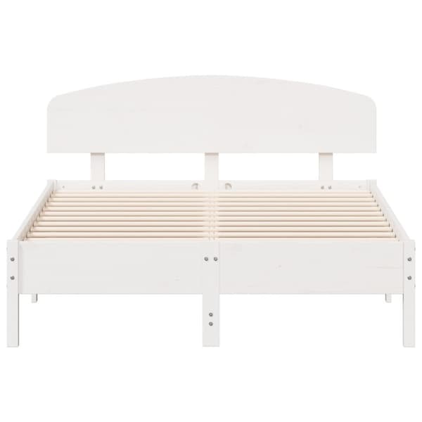 vidaXL Sengeramme uten madrass hvit 135x190 cm heltre furu