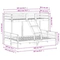 Pikkukuva 9 / 9: vidaXL Kerrossänky 90x200/140x200 cm vahanruskea täysi mänty