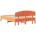 Miniatyrbilde 5 av 9: vidaXL Sengeramme uten madrass brun 135x190 cm heltre furu