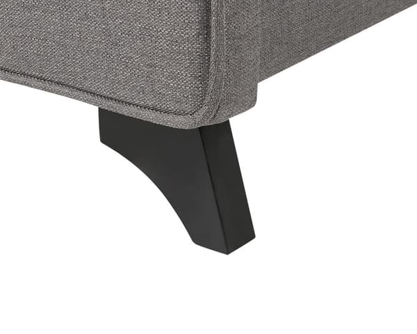 Sänky harmaa polyesteri kangas verhoilu 140 x 200 cm tuftattu sängynpääty napeilla sälepohja moderni tyyli