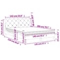 Miniatyrbillede 10 af 11: vidaXL seng med madras 140x200 cm velour sort