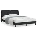 Miniatyrbillede 11 af 11: vidaXL seng med madras 140x200 cm velour sort