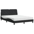 Miniatyrbillede 1 af 11: vidaXL seng med madras 140x200 cm velour sort