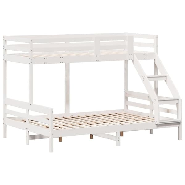 vidaXL køjeseng 90x200/140x200 cm massivt fyrretræ hvid