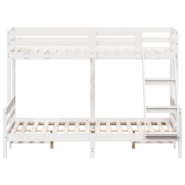 vidaXL køjeseng 90x200/140x200 cm massivt fyrretræ hvid