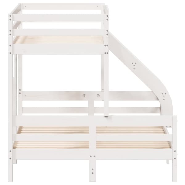 vidaXL køjeseng 90x200/140x200 cm massivt fyrretræ hvid