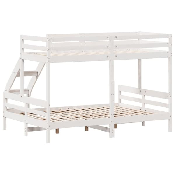 vidaXL køjeseng 90x200/140x200 cm massivt fyrretræ hvid