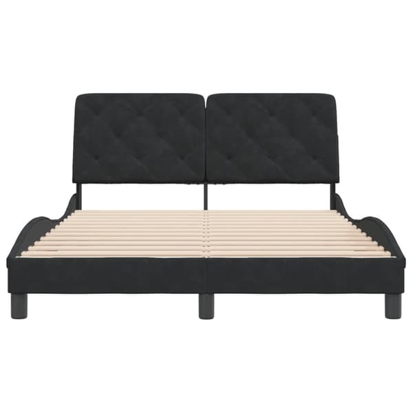 vidaXL sengeramme med sengegavl 140x190 cm fløjl sort