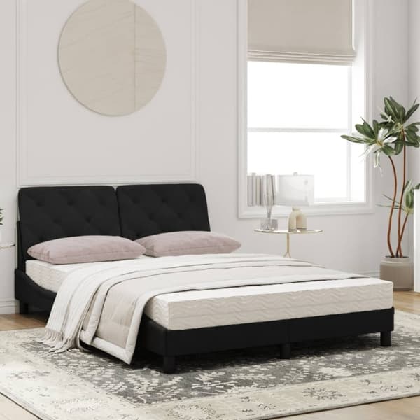 vidaXL Säng med madrass svart 120x200 cm sammet