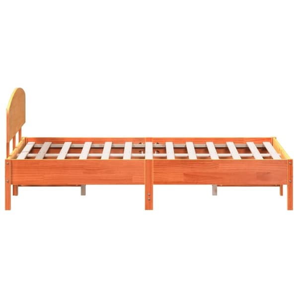 vidaXL sengeramme uden madras 150x200 cm massivt fyrretræ gyldenbrun