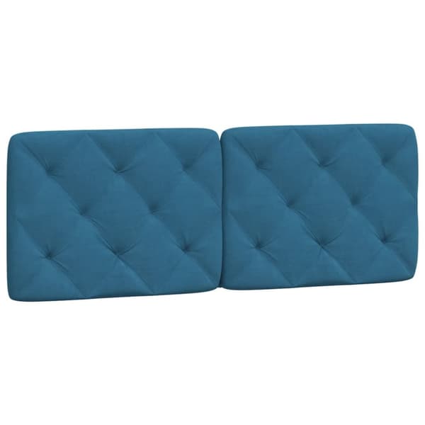 vidaXL sengeramme med LED-lys 120x200 cm velour blå