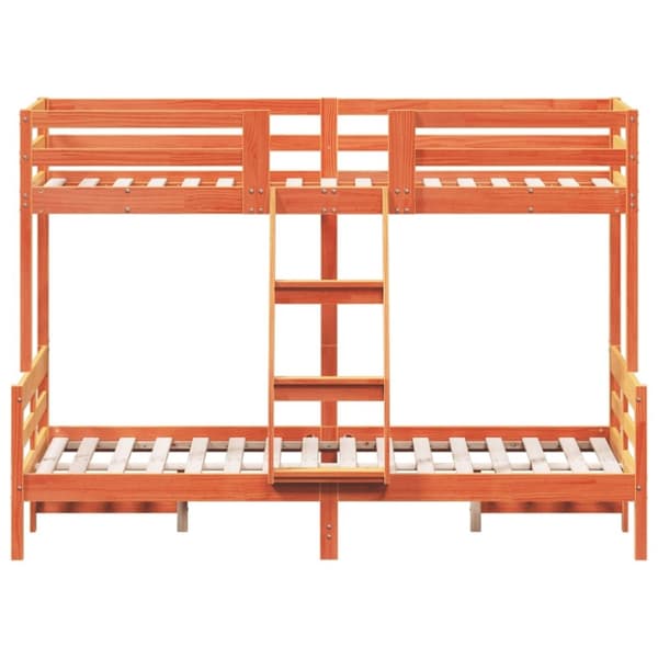 vidaXL køjeseng 90x200/120x200 cm massivt fyrretræ gyldenbrun