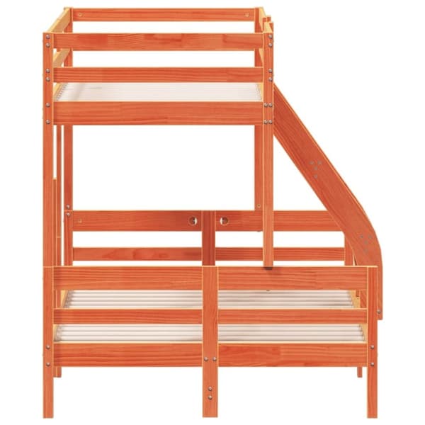 vidaXL køjeseng 90x200/120x200 cm massivt fyrretræ gyldenbrun