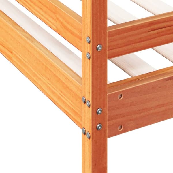 vidaXL køjeseng 90x200/120x200 cm massivt fyrretræ gyldenbrun