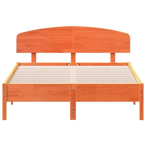vidaXL sengeramme uden madras 120x190 cm massivt fyrretræ gyldenbrun