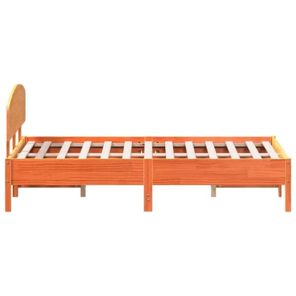 vidaXL sengeramme uden madras 120x190 cm massivt fyrretræ gyldenbrun