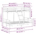 Miniatyrbild 9 av 9: vidaXL Våningssäng 80x200/120x200 cm vaxbrun massiv furu