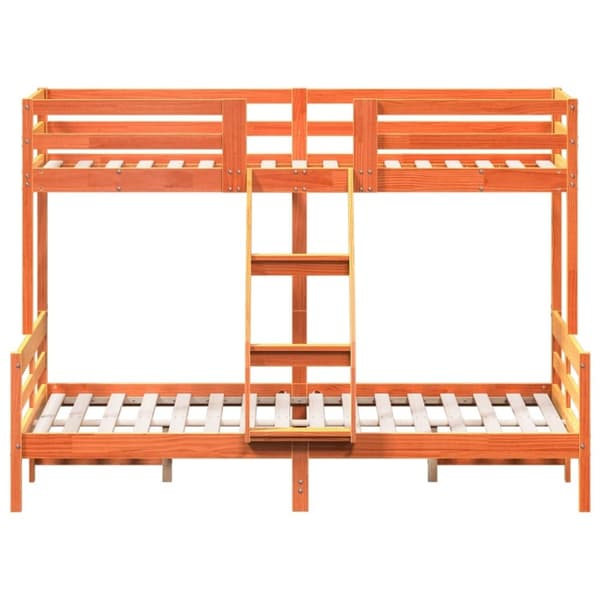 vidaXL køjeseng 80x200/140x200 cm massivt fyrretræ gyldenbrun