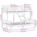 Miniatyrbillede 9 af 9: vidaXL køjeseng 80x200/140x200 cm massivt fyrretræ gyldenbrun