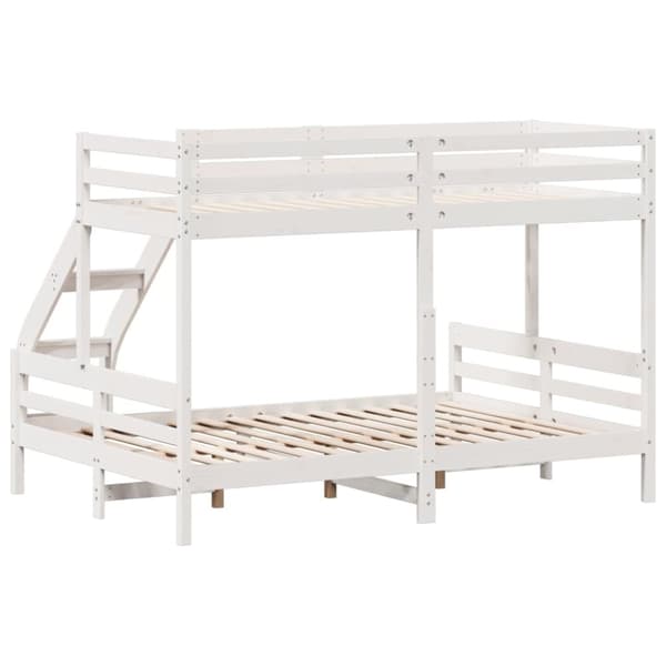 vidaXL Køyeseng 80x200/140x200 cm hvit heltre furu