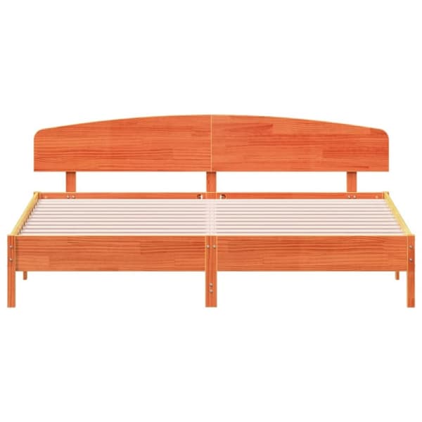 vidaXL sengeramme uden madras 200x200 cm massivt fyrretræ gyldenbrun