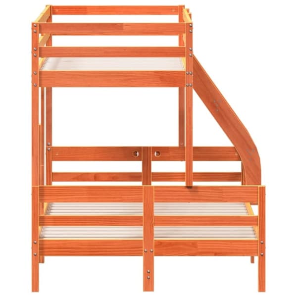vidaXL Kerrossänky 80x200/120x200 cm vahanruskea täysi mänty