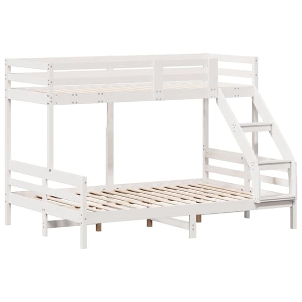 vidaXL Kerrossänky 80x200/140x200 cm valkoinen täysi mänty