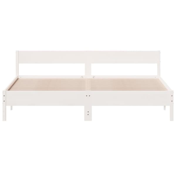 vidaXL Sängynrunko ilman patjaa valkoinen 180x200 cm täysi mänty