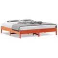 Miniatyrbilde 9 av 9: vidaXL Sengeramme uten madrass voksbrun 180x200 cm heltre furu