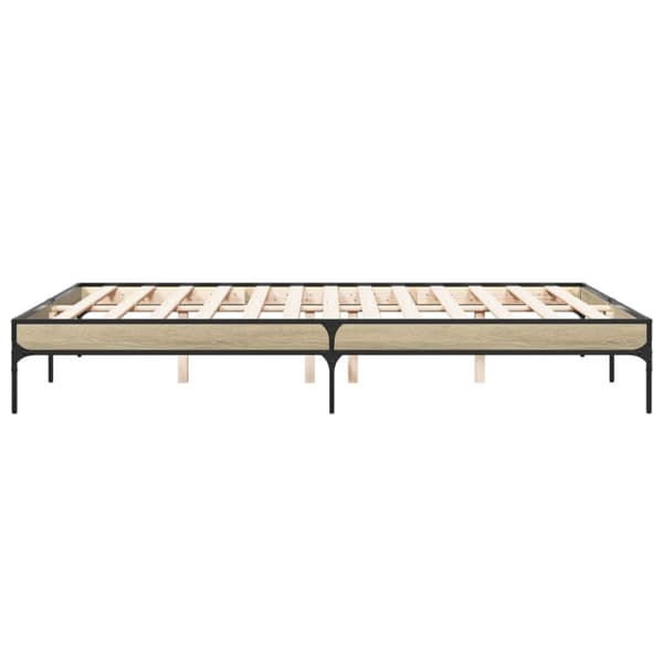 vidaXL sengestel 160x200 cm konstrueret træ og metal sonoma-eg