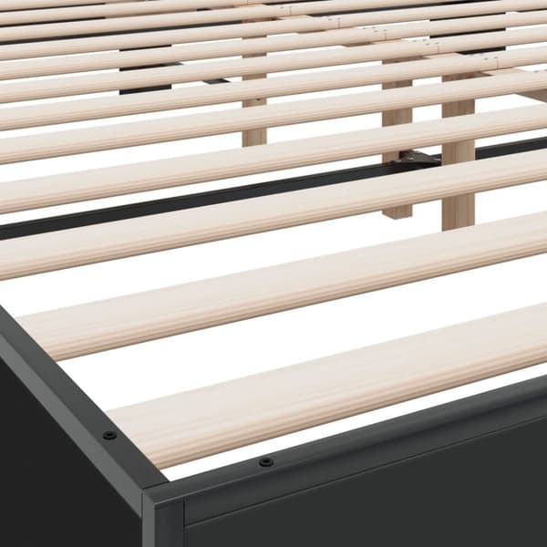 vidaXL Sengeramme svart 200x200 cm konstruert tre og metall