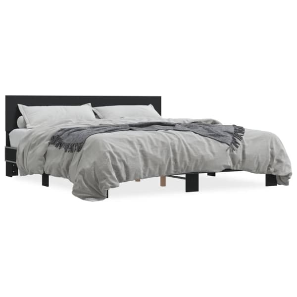 vidaXL Sengeramme svart 200x200 cm konstruert tre og metall