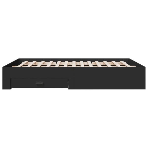 vidaXL Sengeramme med skuffer svart 160x200 cm konstruert tre