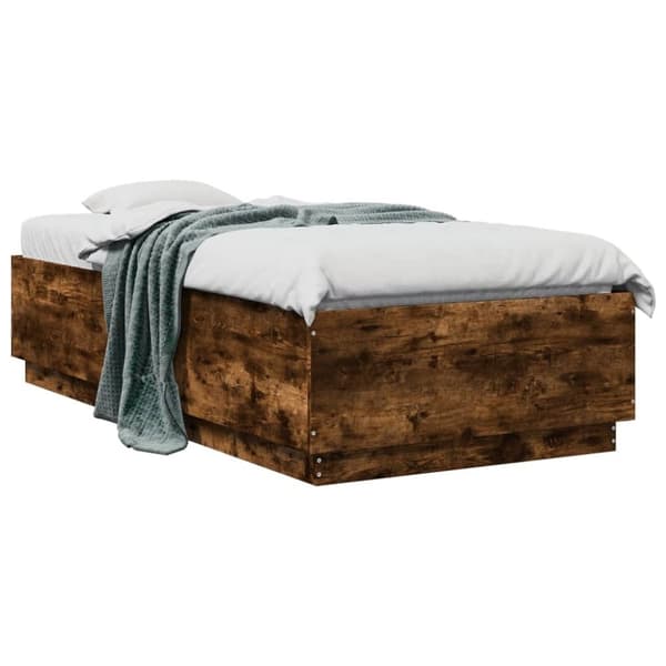vidaXL Sängynrunko savutammi 75x190 cm tekninen puu
