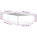 Miniatyrbilde 8 av 9: vidaXL Sengeramme røkt eik 75x190 cm konstruert tre