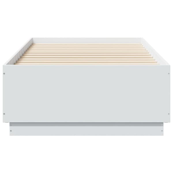 vidaXL Sengeramme med LED-lys hvit 75x190 cm konstruert tre