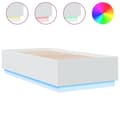 Miniatyrbilde 2 av 11: vidaXL Sengeramme med LED-lys hvit 75x190 cm konstruert tre